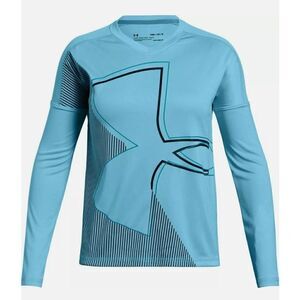 Under Armour Girls' UA Long Sleeve Top V-neck Fish Tail Blue Top Small NWOT